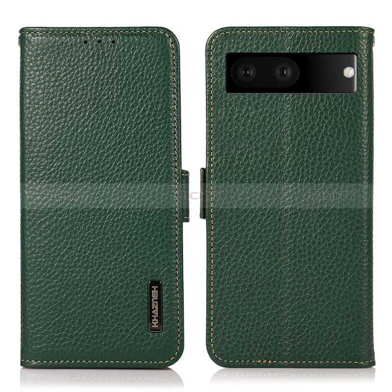 Coque Portefeuille Livre Cuir Etui Clapet B03H pour Google Pixel 7 5G Vert Plus