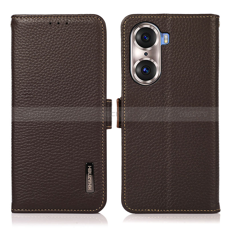 Coque Portefeuille Livre Cuir Etui Clapet B03H pour Huawei Honor 60 Pro 5G Marron Plus