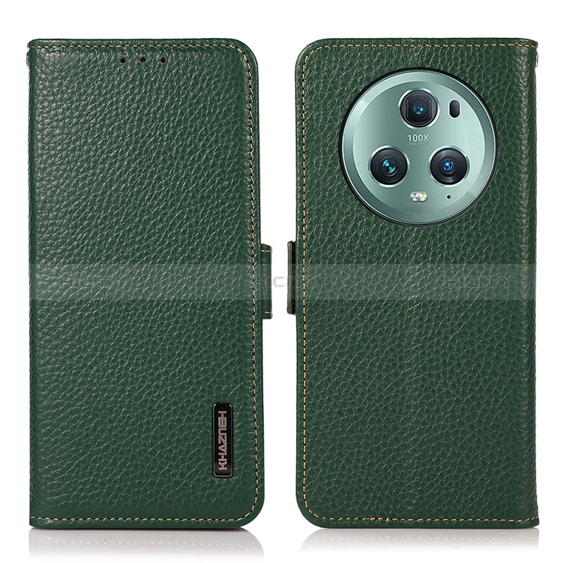 Coque Portefeuille Livre Cuir Etui Clapet B03H pour Huawei Honor Magic5 Pro 5G Vert Plus