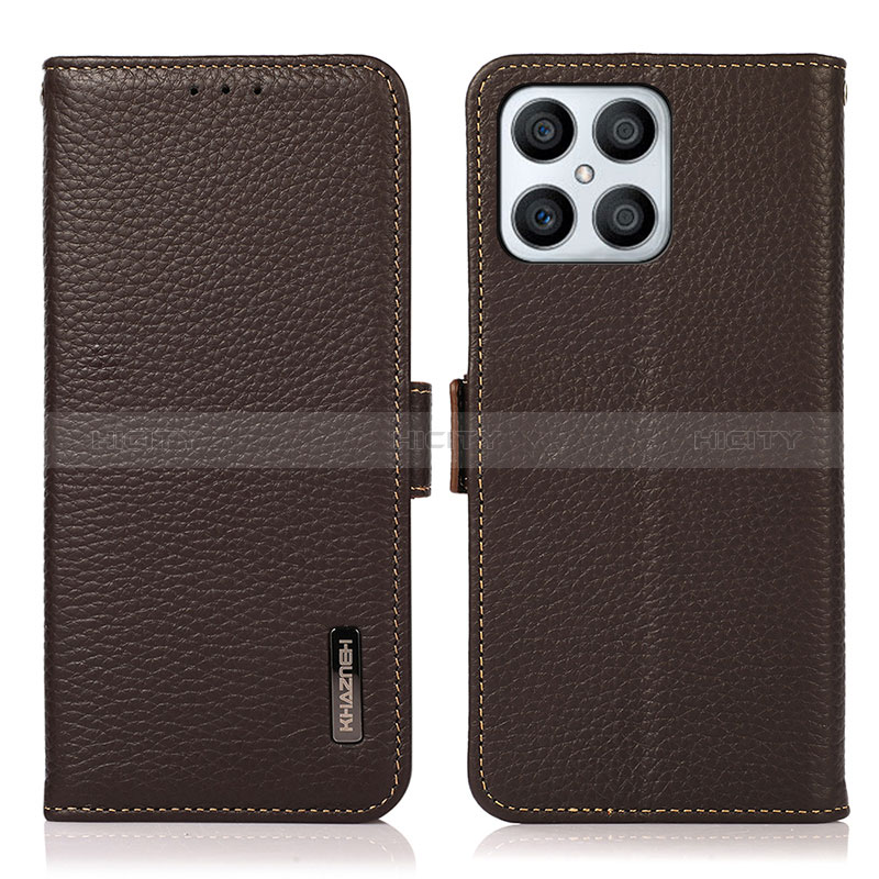 Coque Portefeuille Livre Cuir Etui Clapet B03H pour Huawei Honor X8 4G Marron Plus