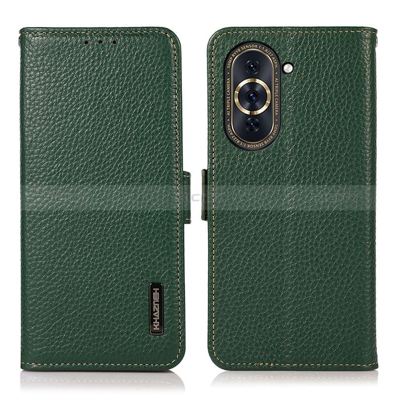 Coque Portefeuille Livre Cuir Etui Clapet B03H pour Huawei Nova 10 Pro Vert Plus