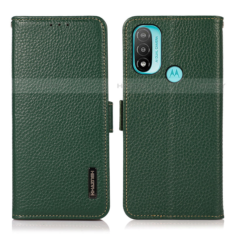 Coque Portefeuille Livre Cuir Etui Clapet B03H pour Motorola Moto E20 Vert Plus