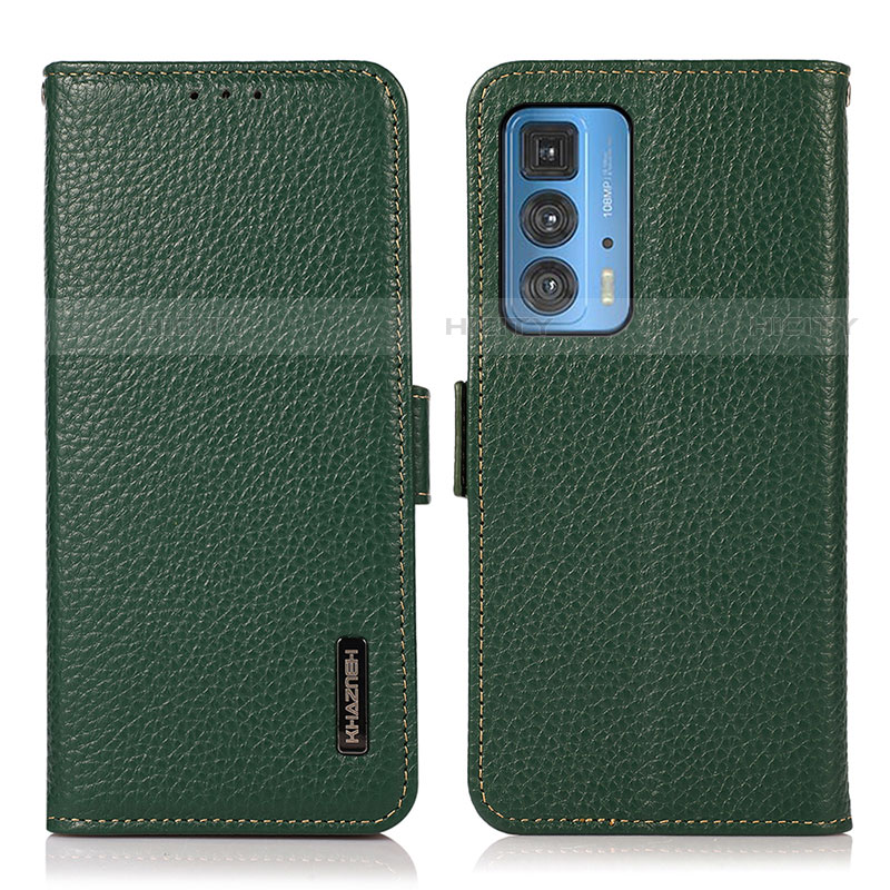 Coque Portefeuille Livre Cuir Etui Clapet B03H pour Motorola Moto Edge 20 Pro 5G Vert Plus