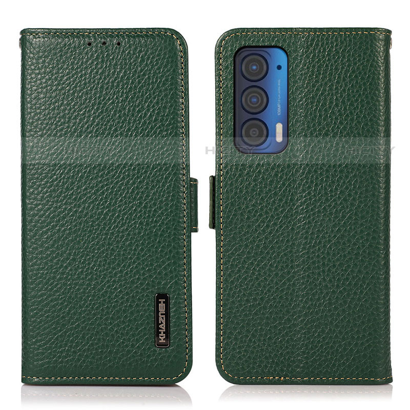 Coque Portefeuille Livre Cuir Etui Clapet B03H pour Motorola Moto Edge (2021) 5G Vert Plus