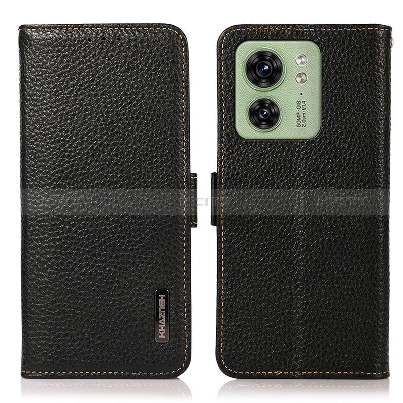 Coque Portefeuille Livre Cuir Etui Clapet B03H pour Motorola Moto Edge (2023) 5G Noir Plus