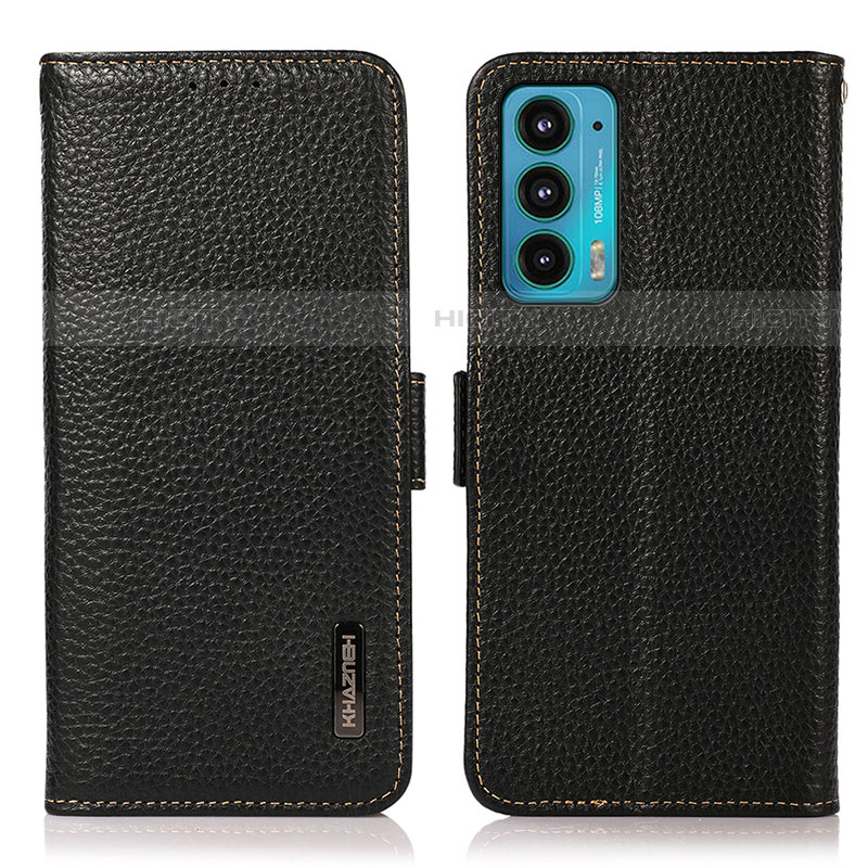 Coque Portefeuille Livre Cuir Etui Clapet B03H pour Motorola Moto Edge Lite 5G Noir Plus