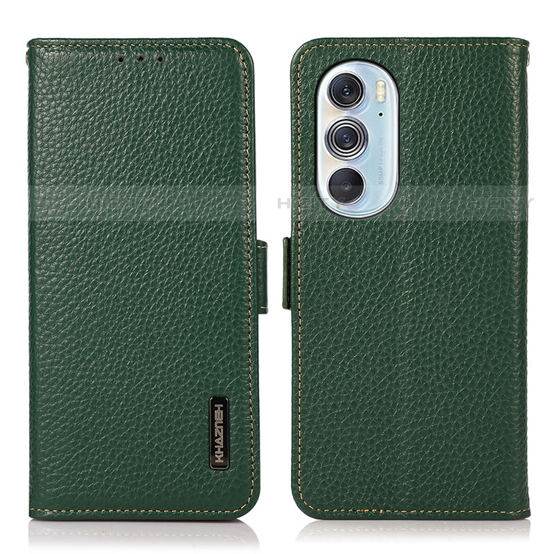 Coque Portefeuille Livre Cuir Etui Clapet B03H pour Motorola Moto Edge Plus (2022) 5G Vert Plus