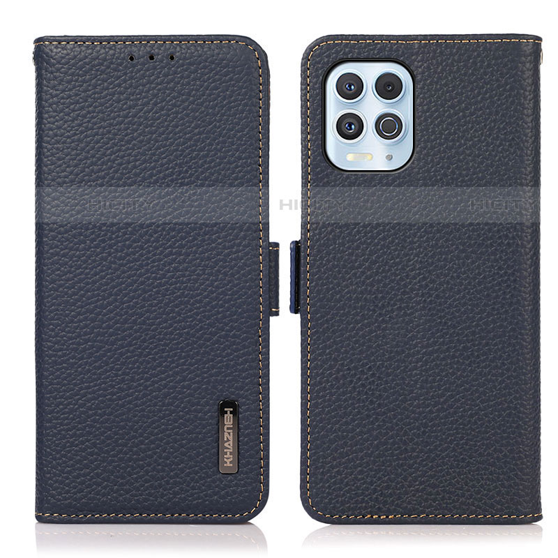 Coque Portefeuille Livre Cuir Etui Clapet B03H pour Motorola Moto Edge S 5G Bleu Plus