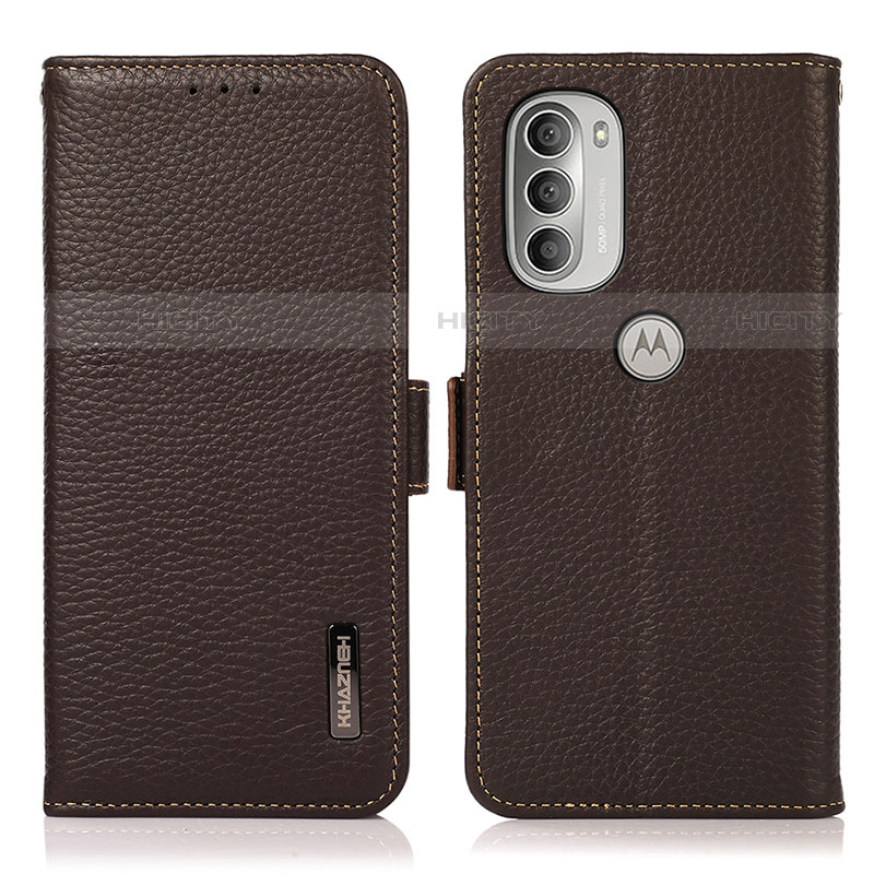 Coque Portefeuille Livre Cuir Etui Clapet B03H pour Motorola Moto G51 5G Marron Plus