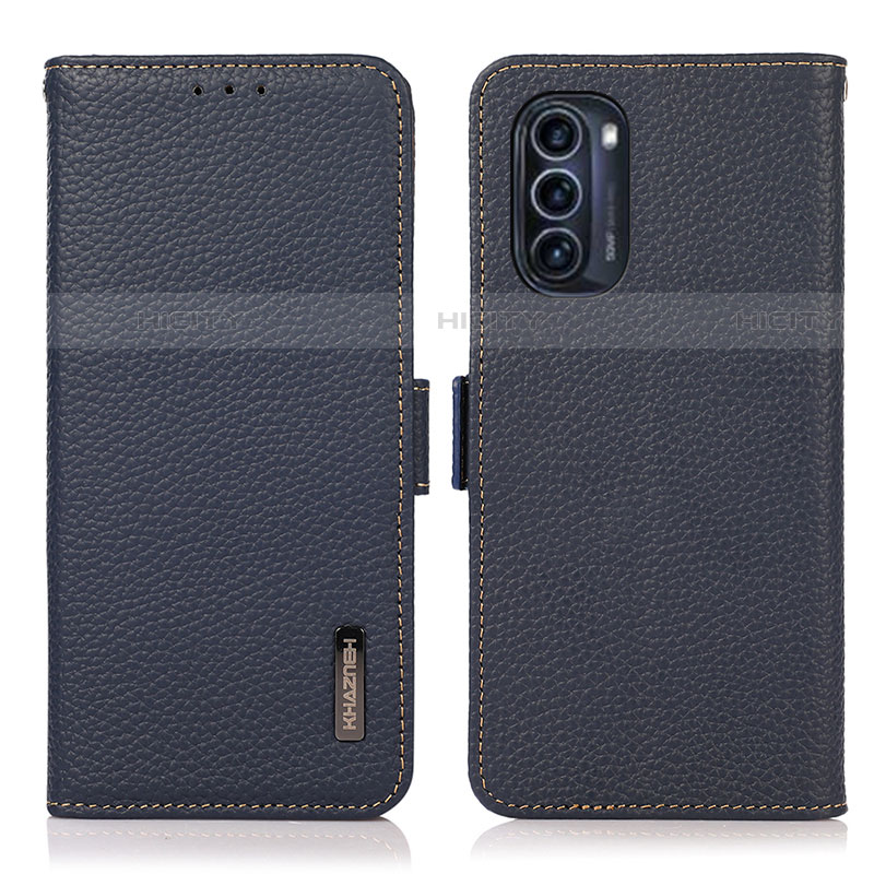 Coque Portefeuille Livre Cuir Etui Clapet B03H pour Motorola Moto G52j 5G Bleu Plus