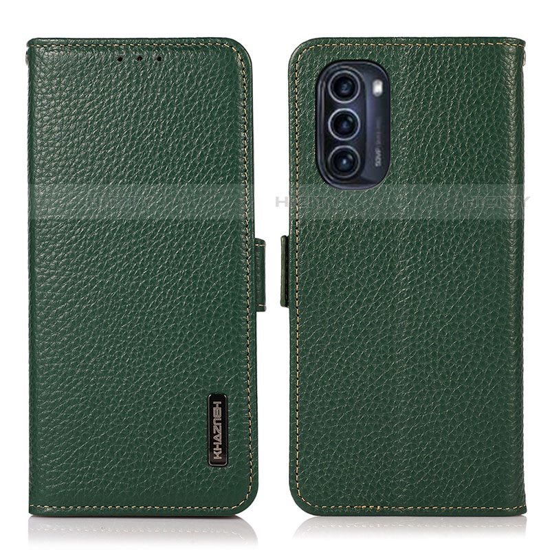 Coque Portefeuille Livre Cuir Etui Clapet B03H pour Motorola Moto G52j 5G Vert Plus