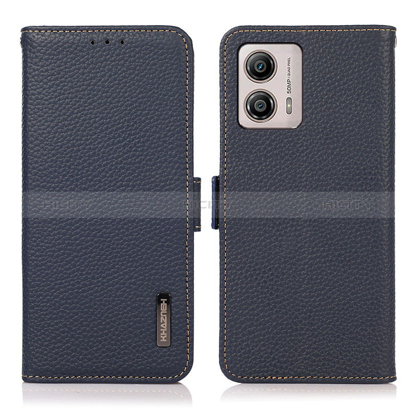 Coque Portefeuille Livre Cuir Etui Clapet B03H pour Motorola Moto G53 5G Bleu Plus