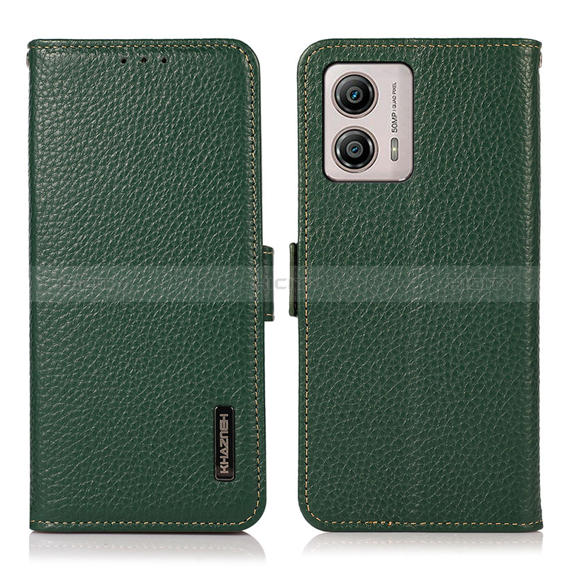 Coque Portefeuille Livre Cuir Etui Clapet B03H pour Motorola Moto G53 5G Vert Plus