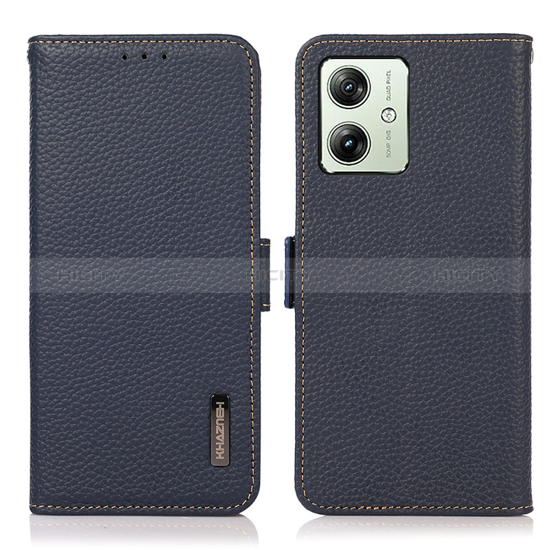 Coque Portefeuille Livre Cuir Etui Clapet B03H pour Motorola Moto G54 5G Bleu Plus