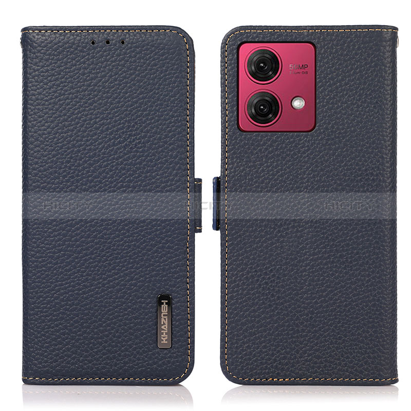 Coque Portefeuille Livre Cuir Etui Clapet B03H pour Motorola Moto G84 5G Bleu Plus