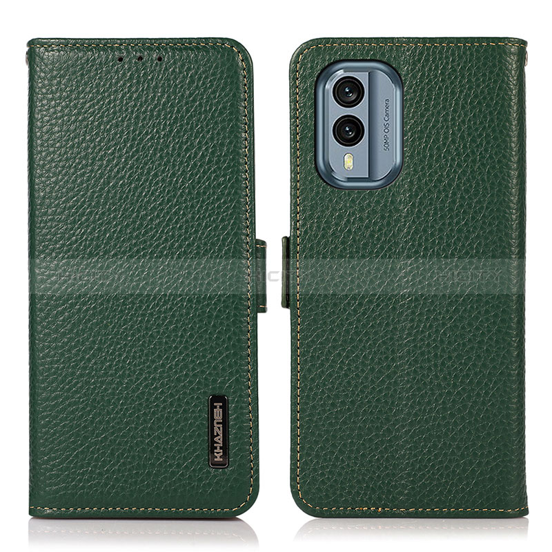 Coque Portefeuille Livre Cuir Etui Clapet B03H pour Nokia X30 5G Vert Plus