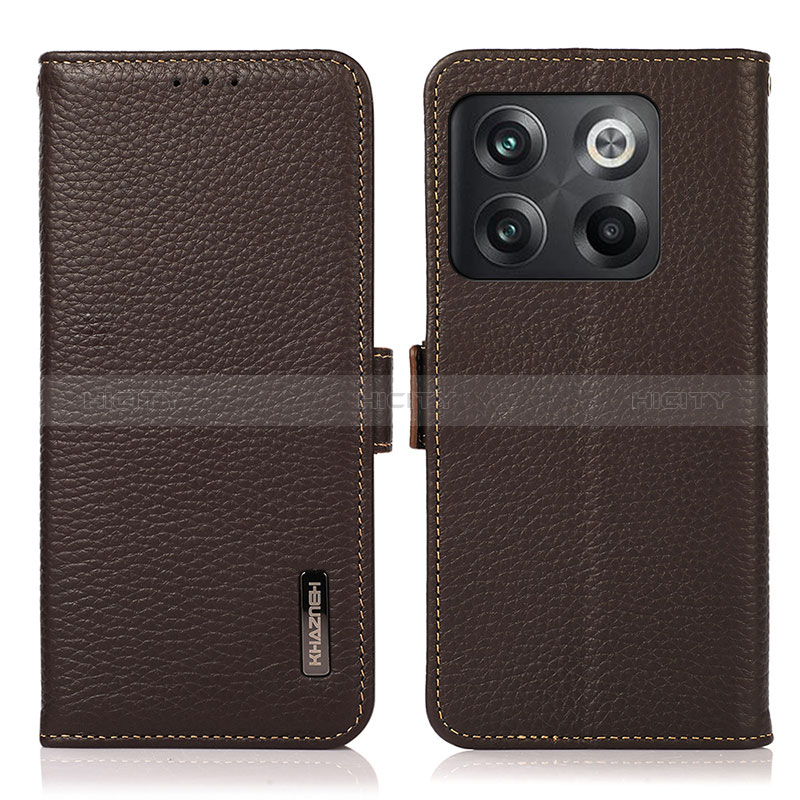 Coque Portefeuille Livre Cuir Etui Clapet B03H pour OnePlus 10T 5G Marron Plus