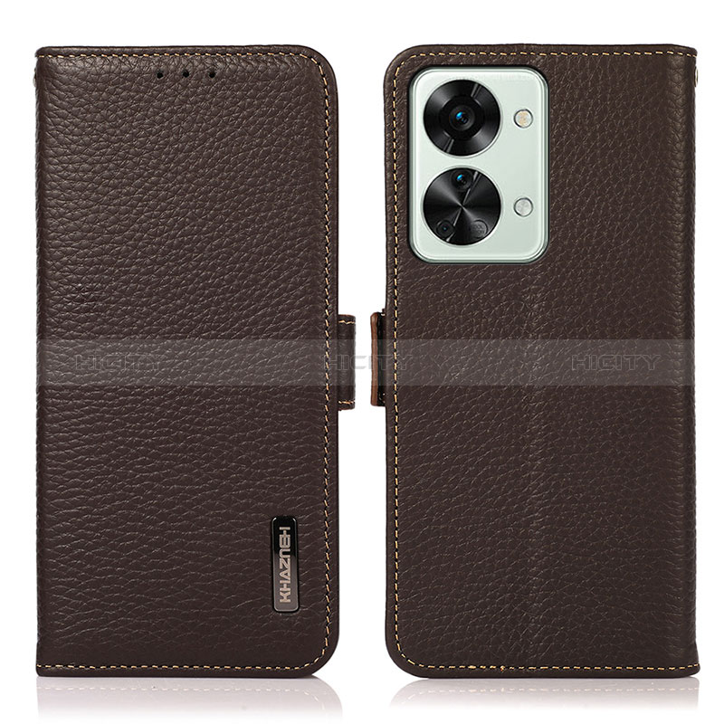 Coque Portefeuille Livre Cuir Etui Clapet B03H pour OnePlus Nord 2T 5G Marron Plus