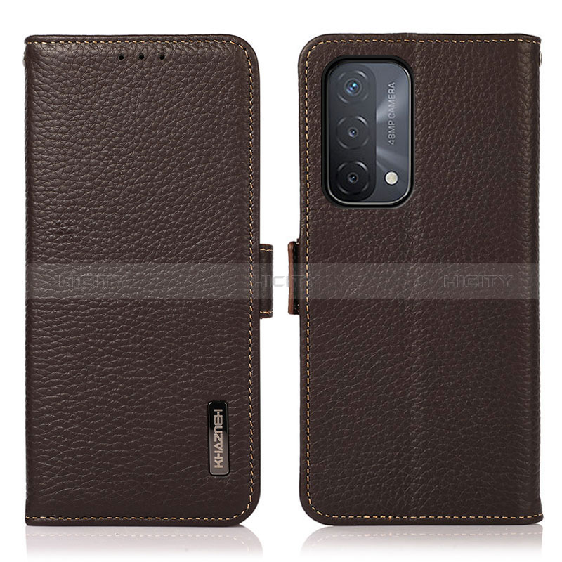 Coque Portefeuille Livre Cuir Etui Clapet B03H pour Oppo A54 5G Marron Plus