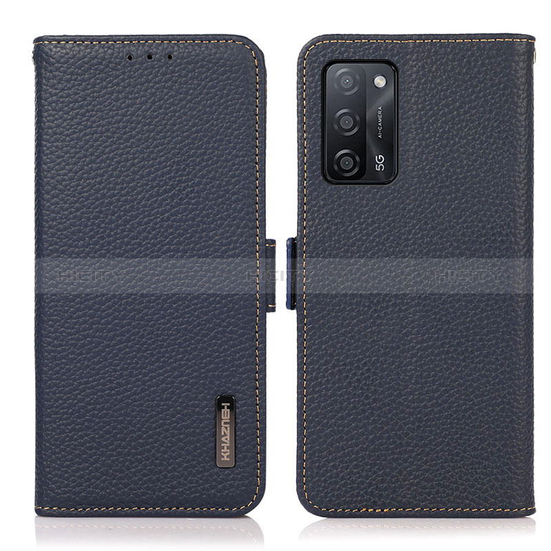 Coque Portefeuille Livre Cuir Etui Clapet B03H pour Oppo A56 5G Bleu Plus