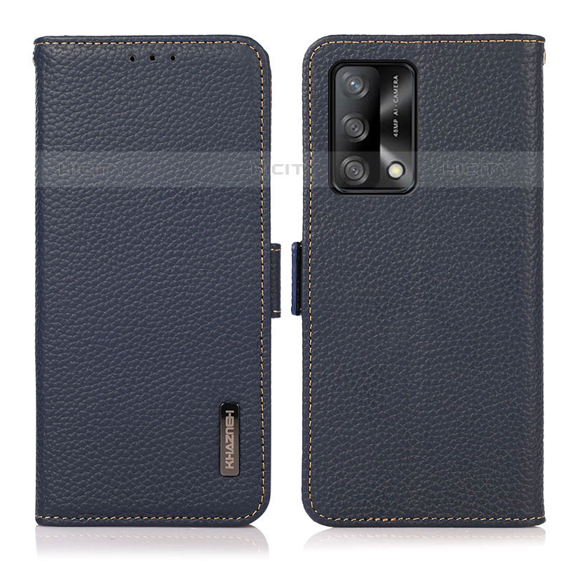 Coque Portefeuille Livre Cuir Etui Clapet B03H pour Oppo A74 4G Bleu Plus