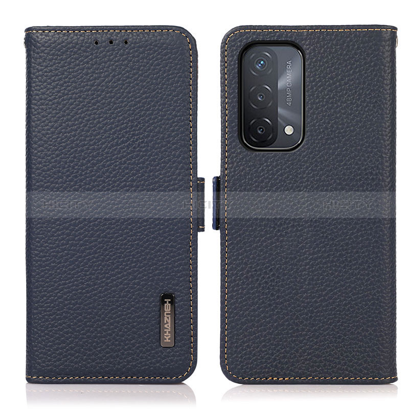 Coque Portefeuille Livre Cuir Etui Clapet B03H pour Oppo A74 5G Bleu Plus