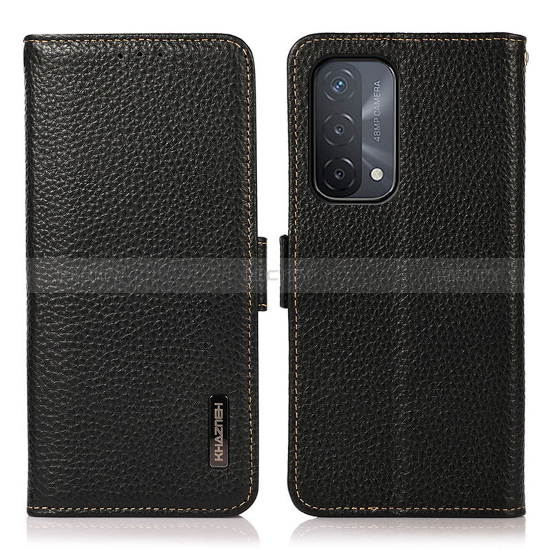 Coque Portefeuille Livre Cuir Etui Clapet B03H pour Oppo A74 5G Noir Plus