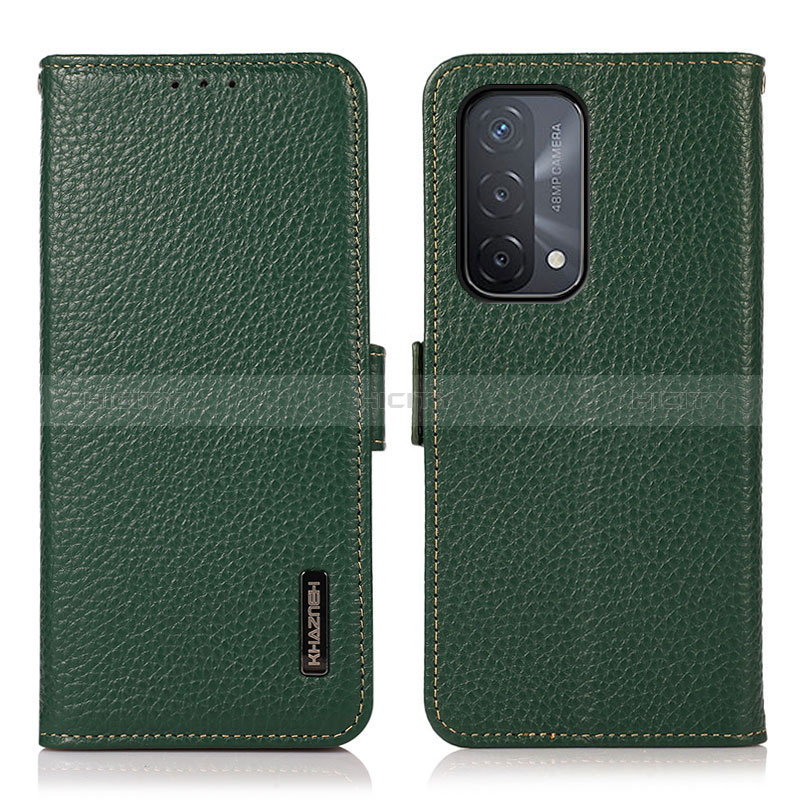 Coque Portefeuille Livre Cuir Etui Clapet B03H pour Oppo A74 5G Vert Plus