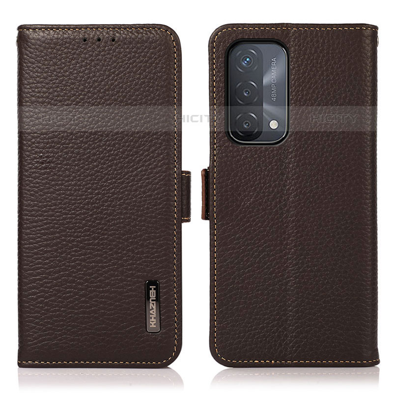 Coque Portefeuille Livre Cuir Etui Clapet B03H pour Oppo A93 5G Marron Plus