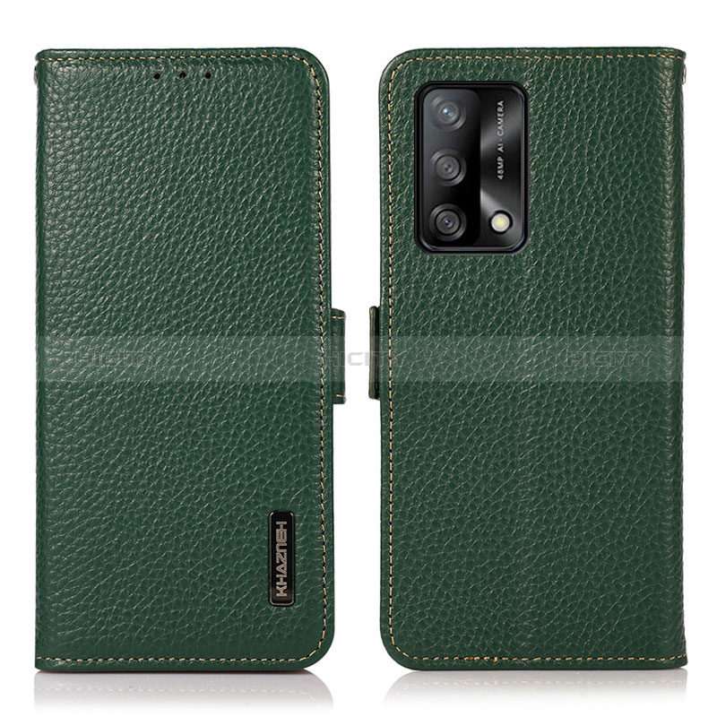 Coque Portefeuille Livre Cuir Etui Clapet B03H pour Oppo A95 4G Vert Plus