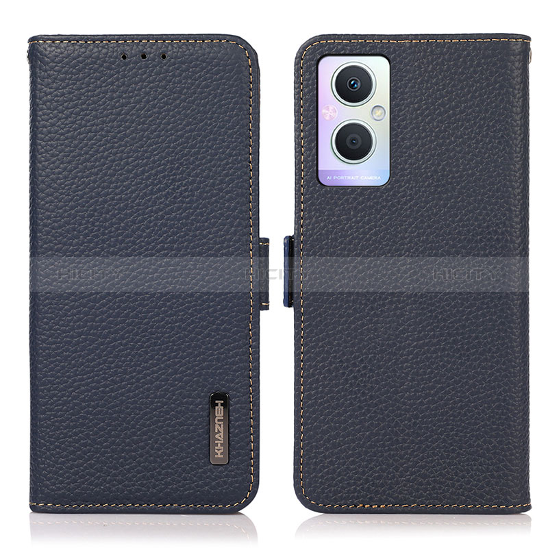 Coque Portefeuille Livre Cuir Etui Clapet B03H pour Oppo A96 5G Bleu Plus