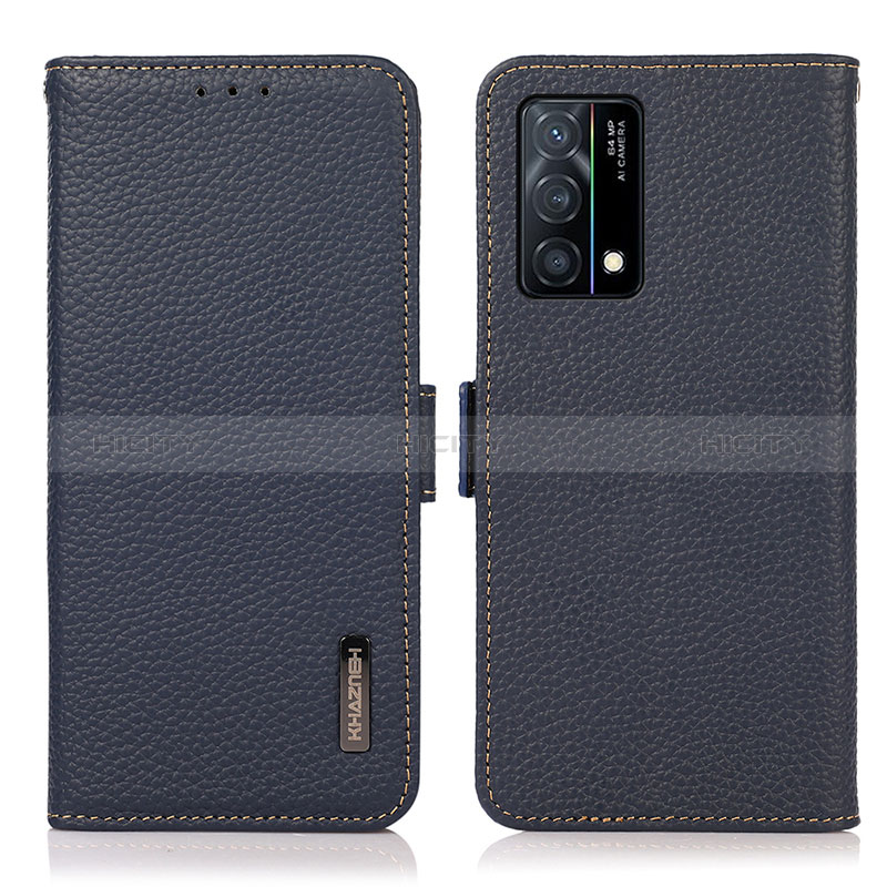 Coque Portefeuille Livre Cuir Etui Clapet B03H pour Oppo K9 5G Bleu Plus