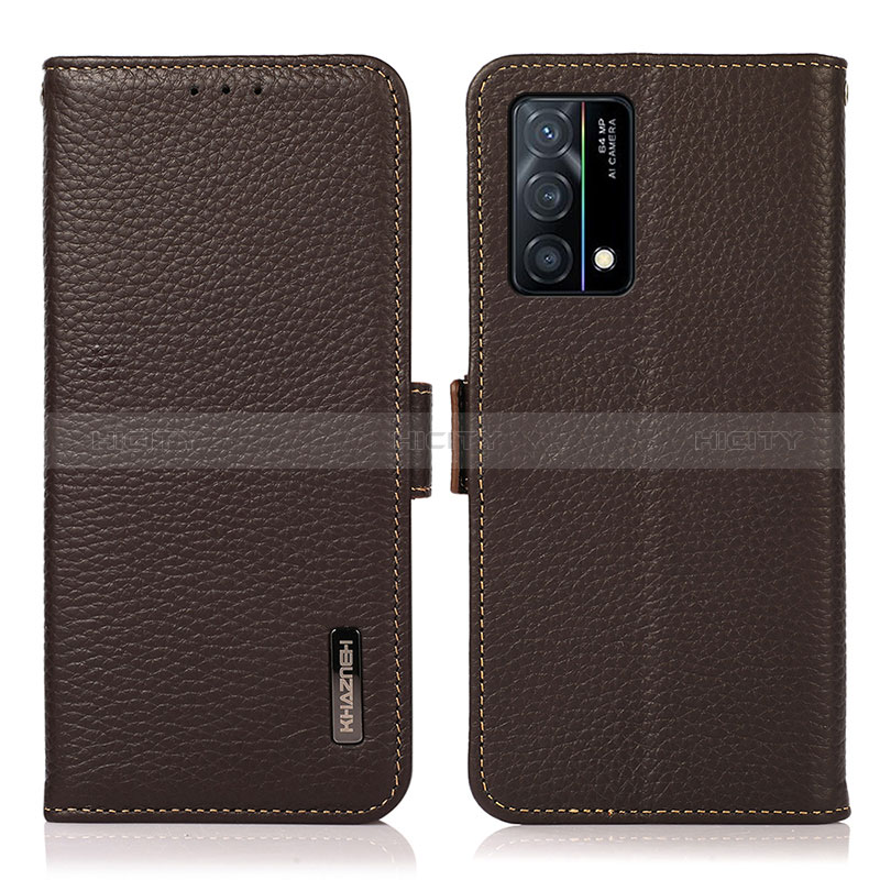 Coque Portefeuille Livre Cuir Etui Clapet B03H pour Oppo K9 5G Marron Plus