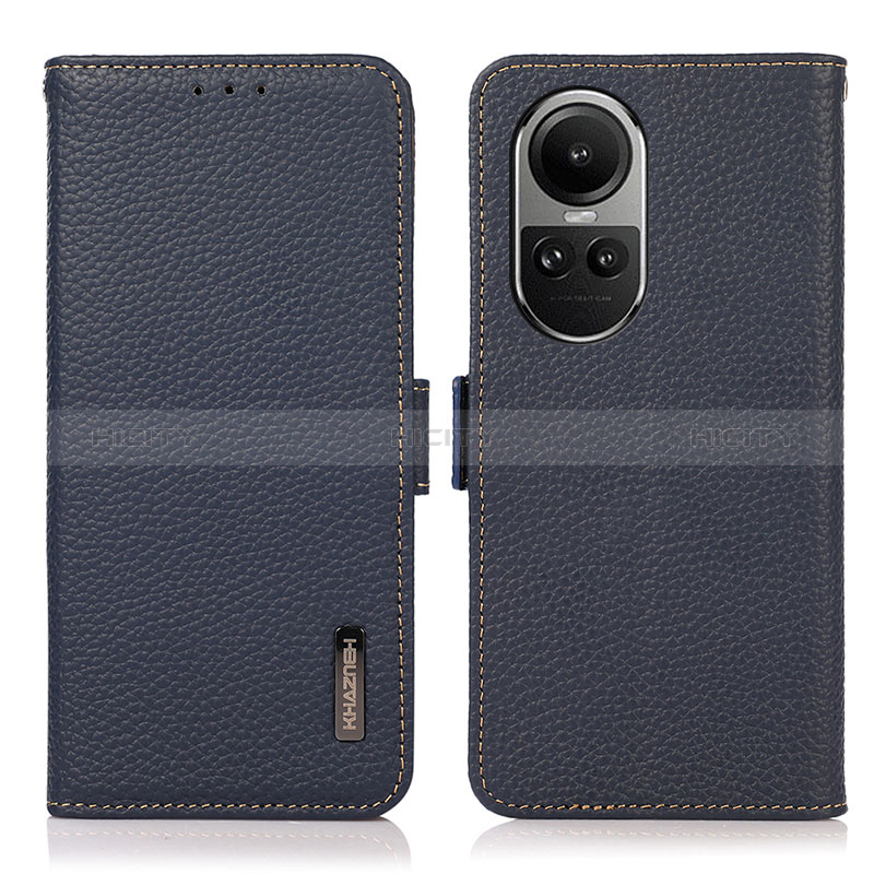 Coque Portefeuille Livre Cuir Etui Clapet B03H pour Oppo Reno10 5G Bleu Plus