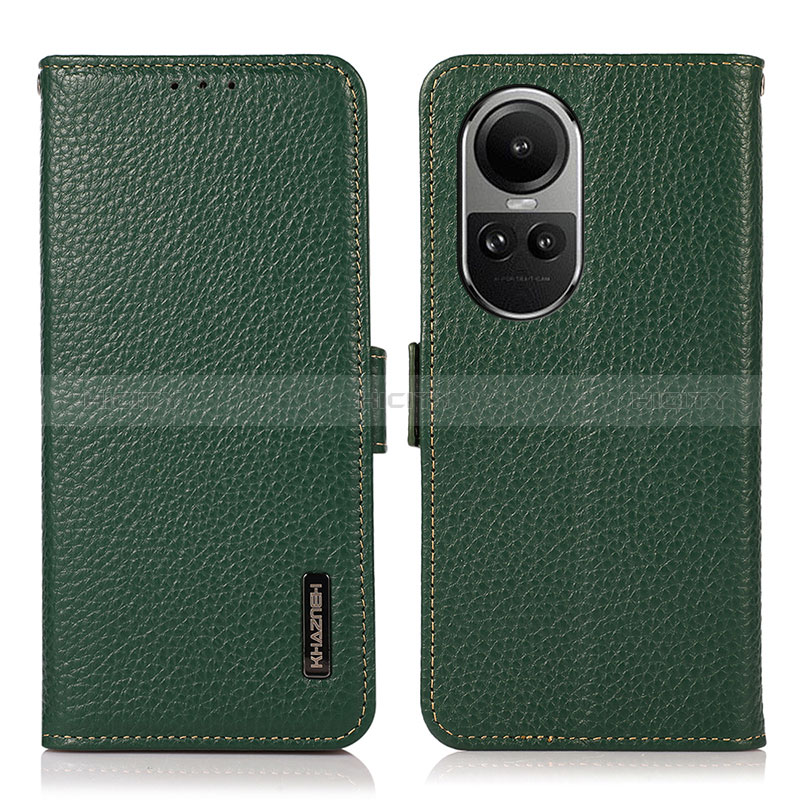 Coque Portefeuille Livre Cuir Etui Clapet B03H pour Oppo Reno10 5G Vert Plus