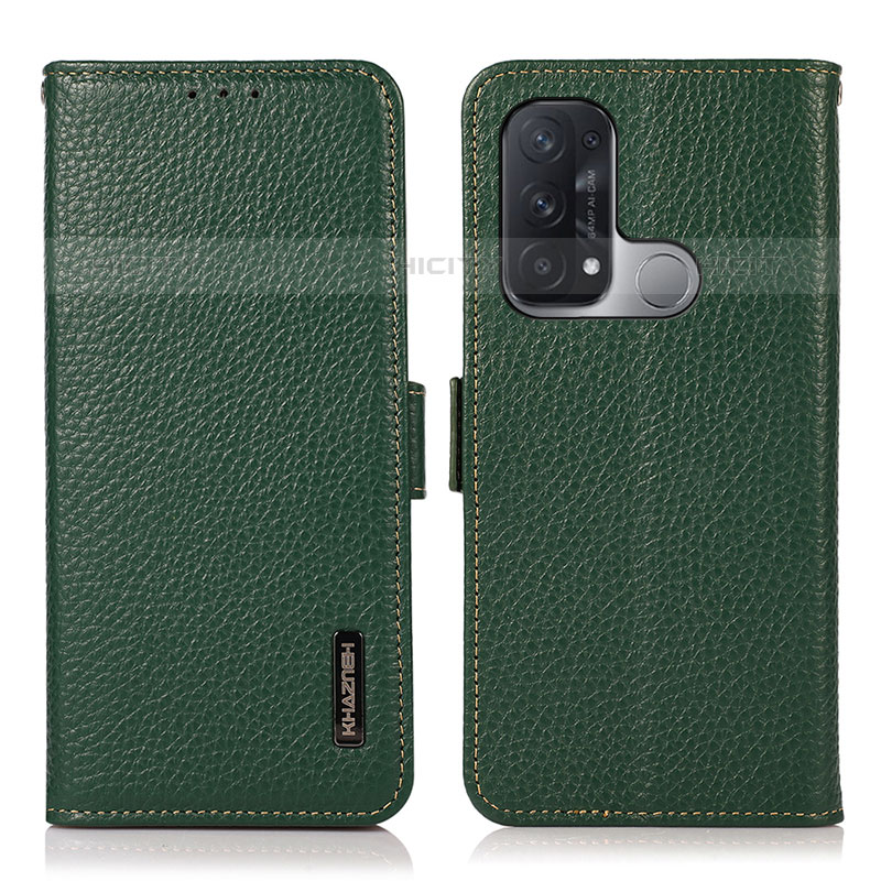 Coque Portefeuille Livre Cuir Etui Clapet B03H pour Oppo Reno5 A Vert Plus