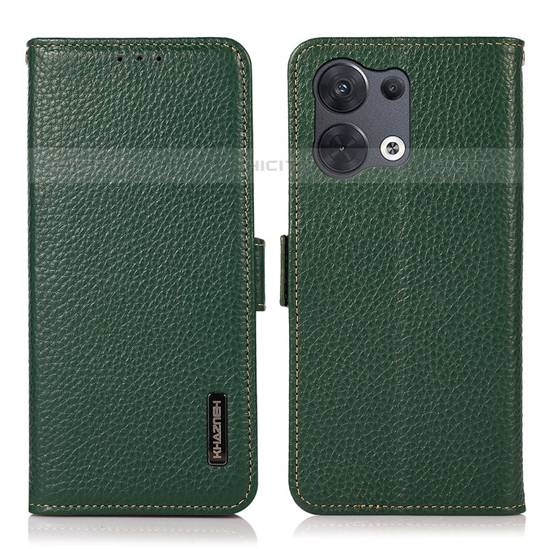 Coque Portefeuille Livre Cuir Etui Clapet B03H pour Oppo Reno8 Pro 5G Vert Plus