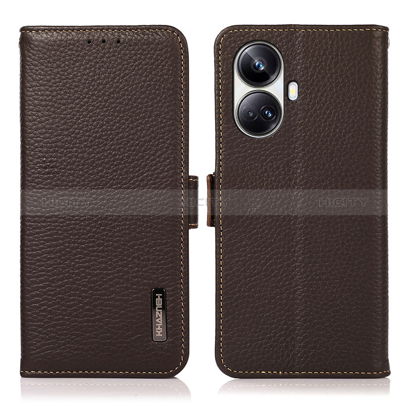 Coque Portefeuille Livre Cuir Etui Clapet B03H pour Realme 10 Pro+ Plus 5G Marron Plus