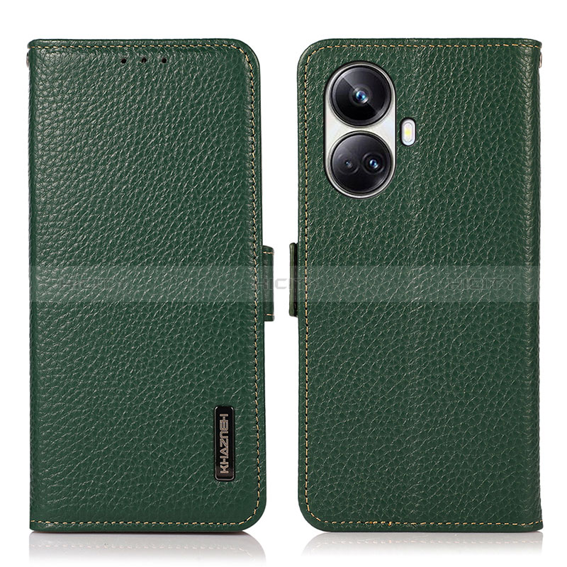 Coque Portefeuille Livre Cuir Etui Clapet B03H pour Realme 10 Pro+ Plus 5G Vert Plus