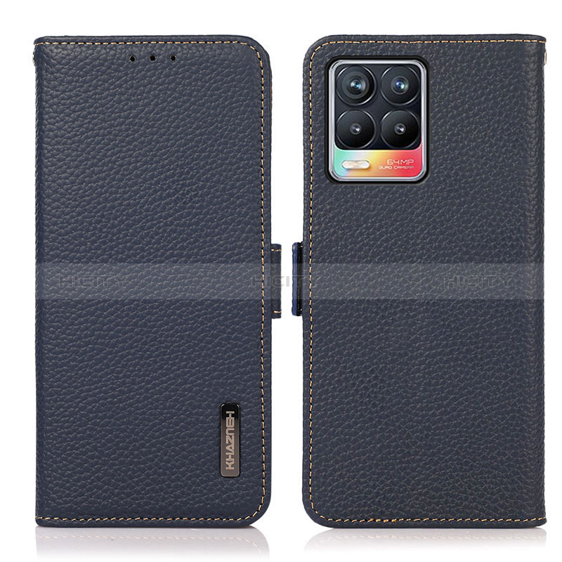 Coque Portefeuille Livre Cuir Etui Clapet B03H pour Realme 8 Pro Bleu Plus