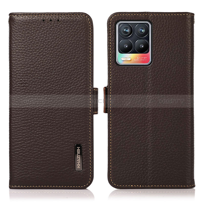 Coque Portefeuille Livre Cuir Etui Clapet B03H pour Realme 8 Pro Marron Plus