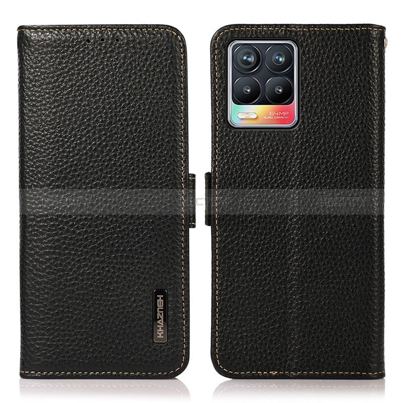 Coque Portefeuille Livre Cuir Etui Clapet B03H pour Realme 8 Pro Noir Plus