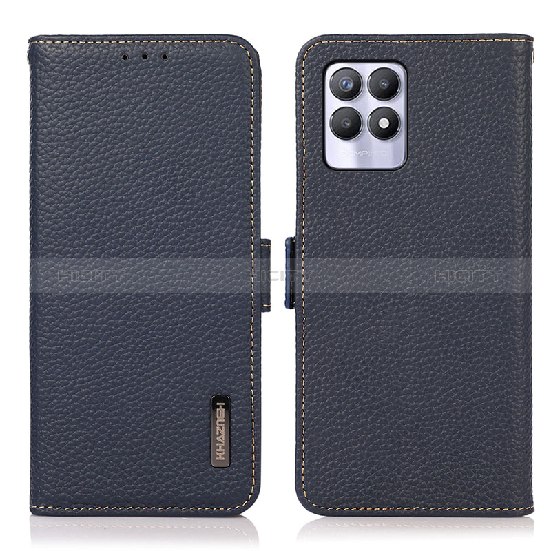 Coque Portefeuille Livre Cuir Etui Clapet B03H pour Realme 8i Bleu Plus