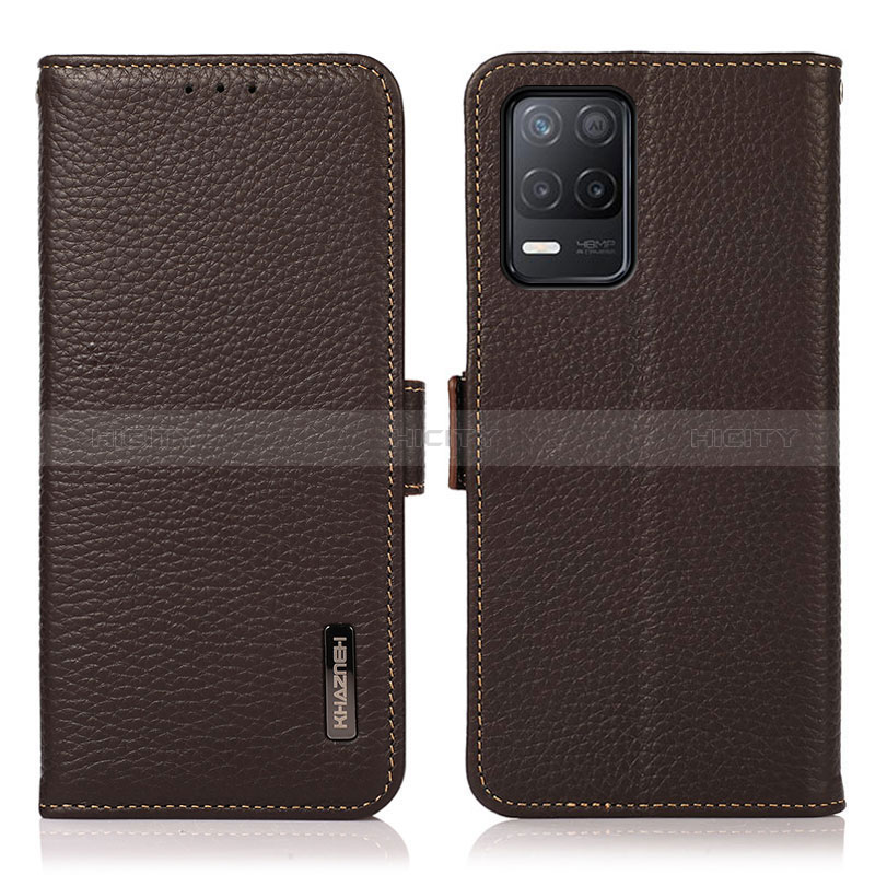 Coque Portefeuille Livre Cuir Etui Clapet B03H pour Realme 8s 5G Marron Plus