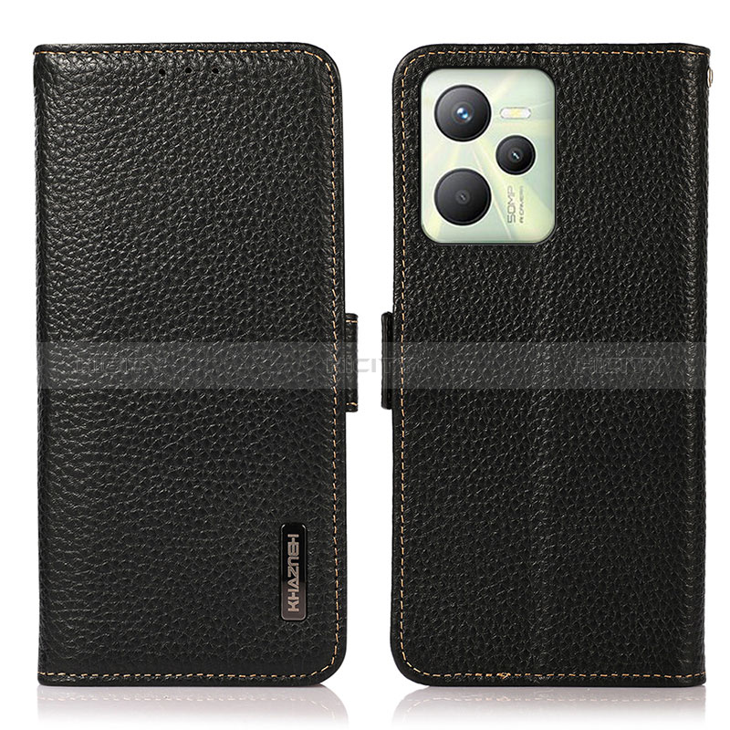 Coque Portefeuille Livre Cuir Etui Clapet B03H pour Realme C35 Noir Plus