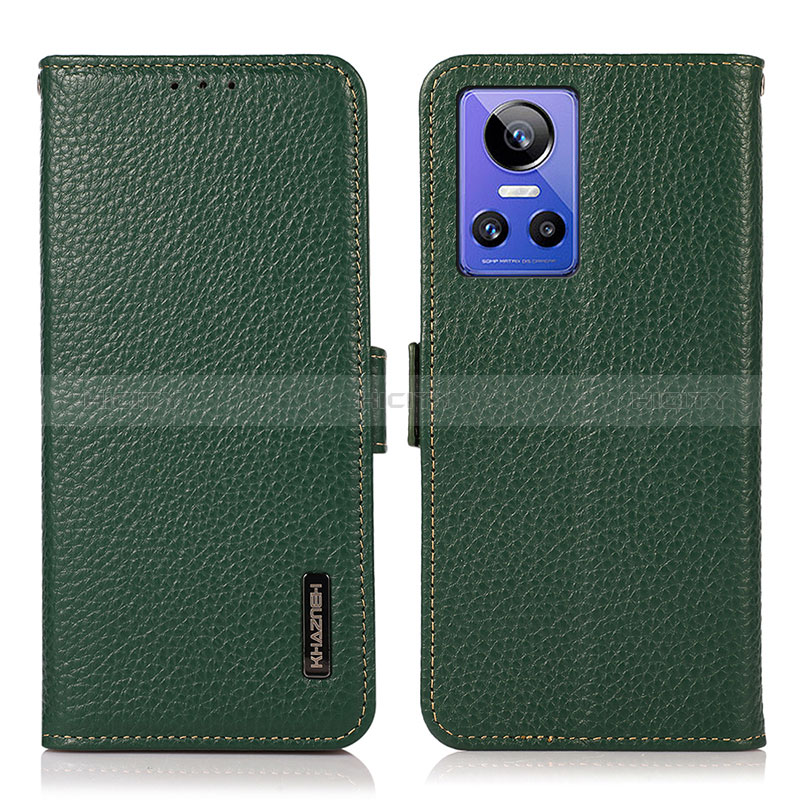 Coque Portefeuille Livre Cuir Etui Clapet B03H pour Realme GT Neo3 5G Vert Plus