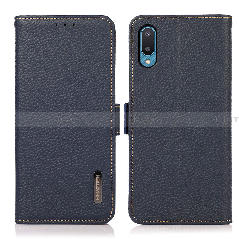 Coque Portefeuille Livre Cuir Etui Clapet B03H pour Samsung Galaxy A02 Bleu Plus