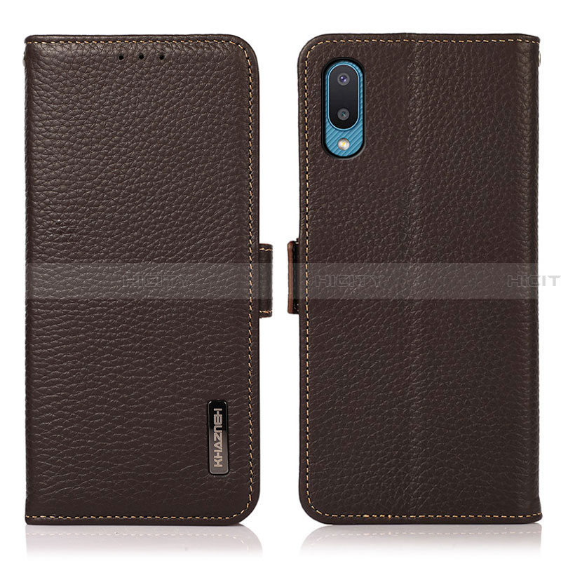 Coque Portefeuille Livre Cuir Etui Clapet B03H pour Samsung Galaxy A02 Marron Plus