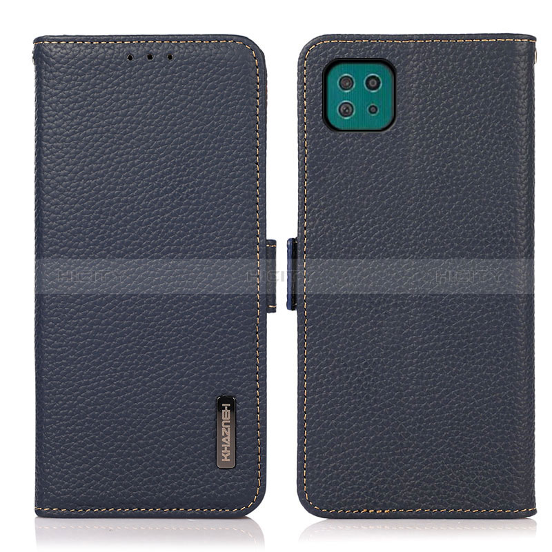 Coque Portefeuille Livre Cuir Etui Clapet B03H pour Samsung Galaxy A22s 5G Bleu Plus