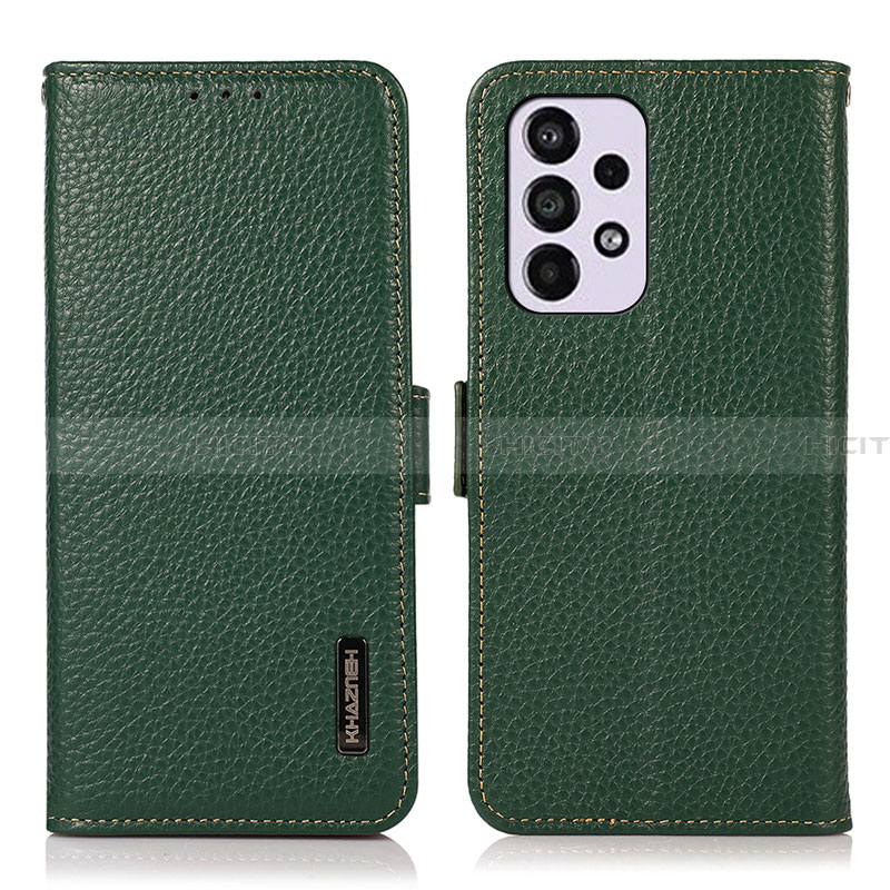 Coque Portefeuille Livre Cuir Etui Clapet B03H pour Samsung Galaxy A33 5G Vert Plus